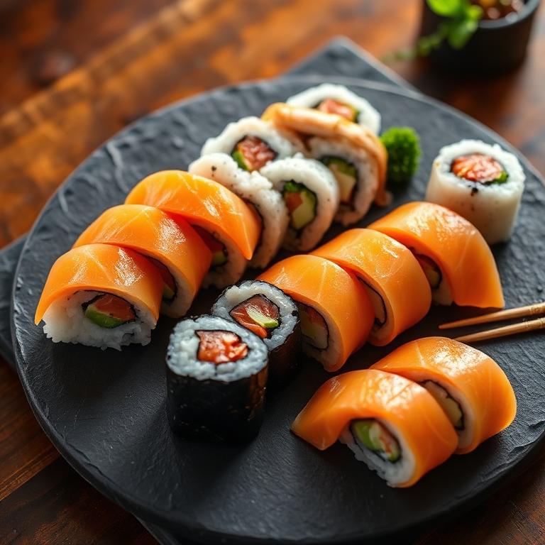 Combinado japonês de sushi